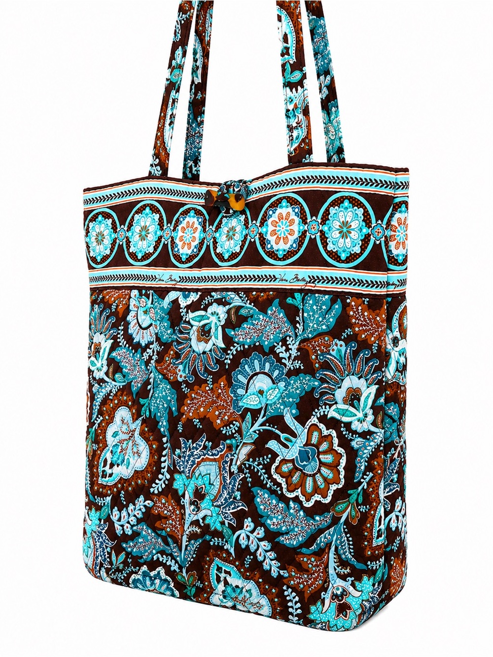 Vera Bradley Original Vera Tote Java Blue Retired Quilted Cotton
Shoulder Bag